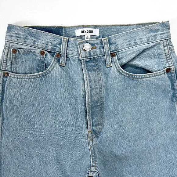 Re/Done 90s High-Rise Loose Jeans NWOT Button Fly Rigid Denim Sz 28 - Picture 4 of 10
